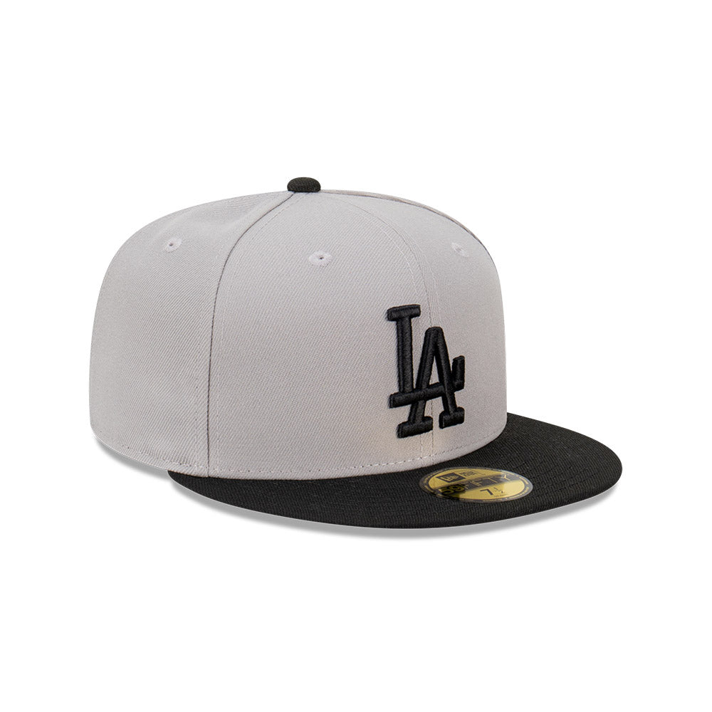 New Era หมวกรุ่น Los Angeles Dodgers Gravel 2Tone Black Visor Gray 59FIFTY Cap