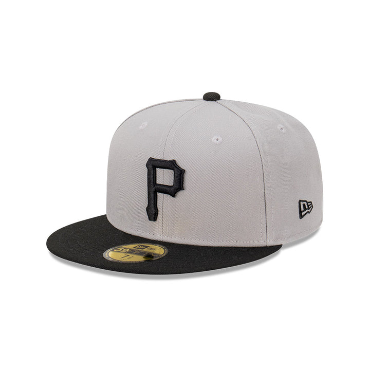 New Era หมวกรุ่น Pittsburgh Pirates Gravel 2Tone Black Visor Gray 59FIFTY Cap