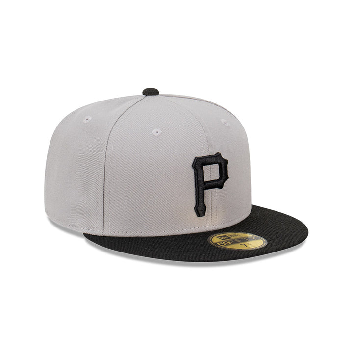 New Era หมวกรุ่น Pittsburgh Pirates Gravel 2Tone Black Visor Gray 59FIFTY Cap