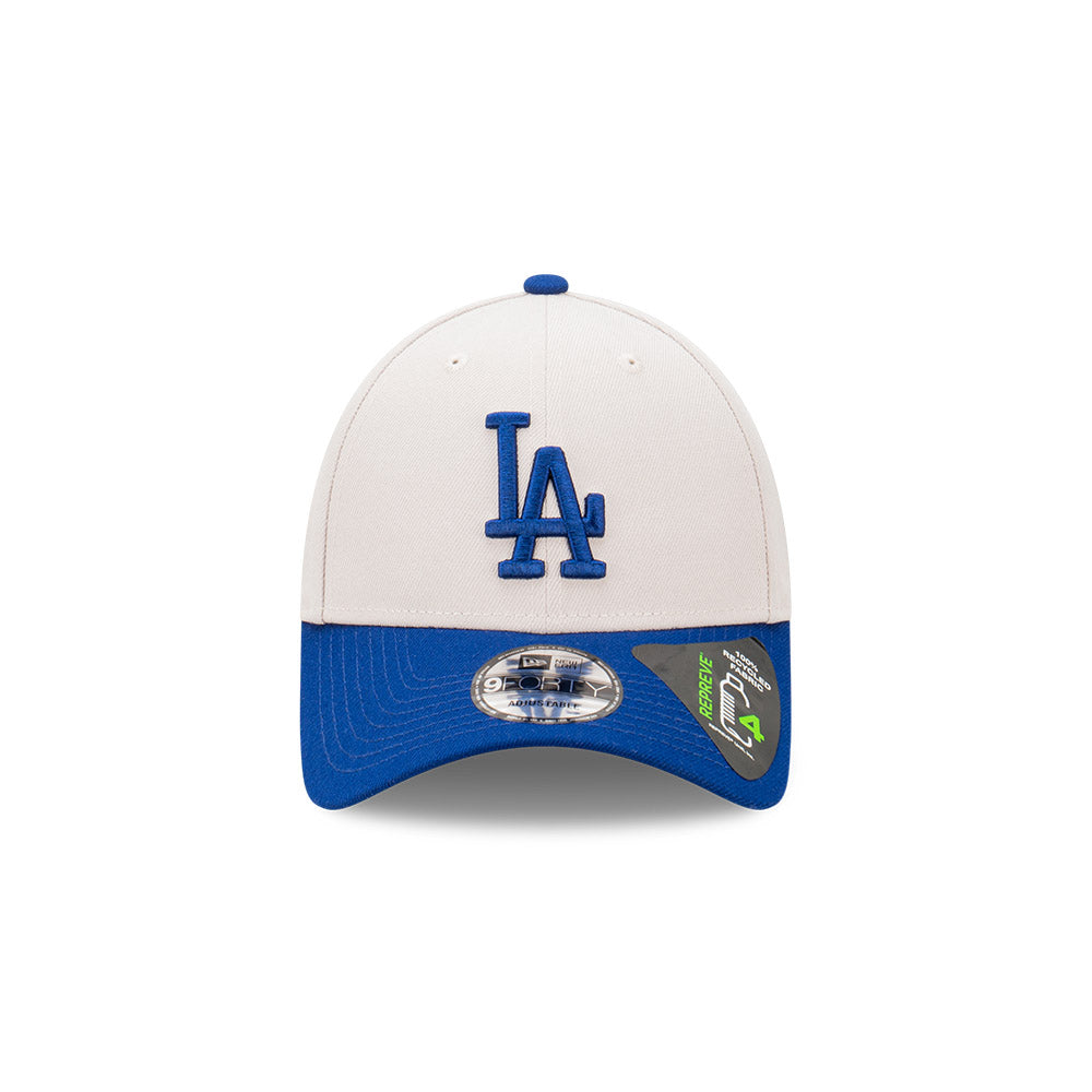 New Era หมวกรุ่น Los Angeles Dodgers 2-Tone Stone Repreve Dark Royal Visor Stone 9FORTY Cap