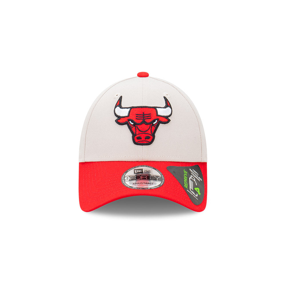 New Era หมวกรุ่น Chicago Bulls 2-Tone Stone Repreve Scarlet Visor Stone 9FORTY Cap