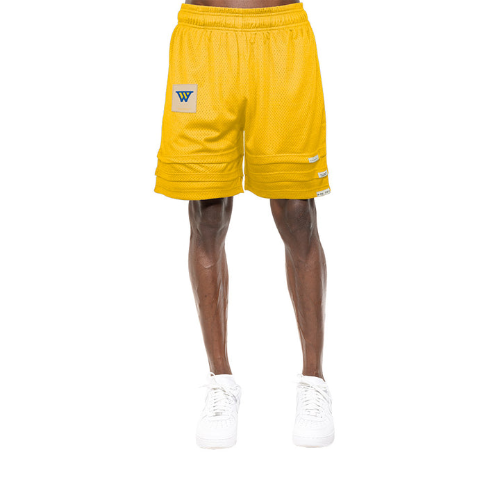 New Era กางเกงขาสั้นรุ่น BRISTOL x NBA 2024 Golden State Warriors Yellow Shorts