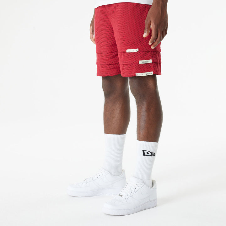 New Era กางเกงขาสั้นรุ่น BRISTOL x NBA 2024 Miami Heat Scarlet Shorts