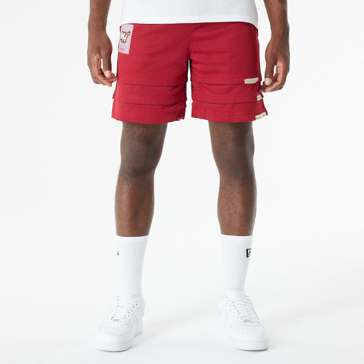 New Era กางเกงขาสั้นรุ่น BRISTOL x NBA 2024 Miami Heat Scarlet Shorts