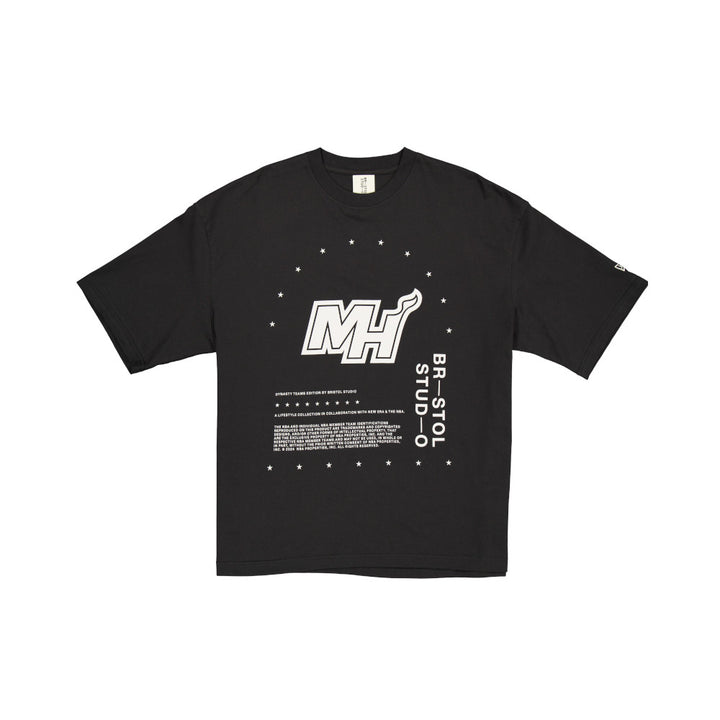 New Era เสื้อยืดแขนสั้นรุ่น BRISTOL x NBA 2024 Miami Heat Black Short Sleeve Tee