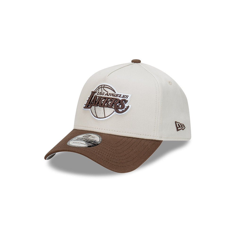 New Era หมวกรุ่น Los Angeles Lakers 2-Tone Vintage Stone Walnut 9FORTY A-Frame Cap