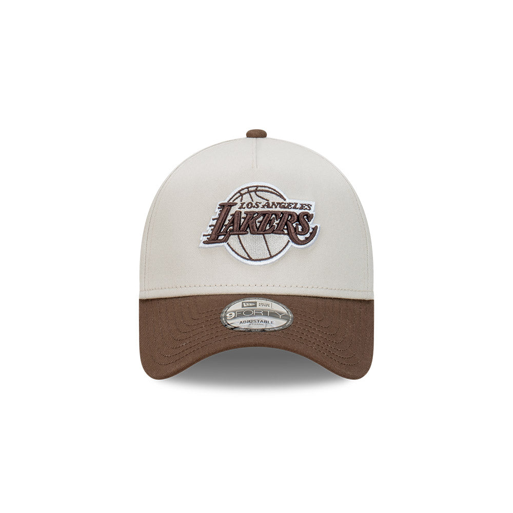 New Era หมวกรุ่น Los Angeles Lakers 2-Tone Vintage Stone Walnut 9FORTY A-Frame Cap