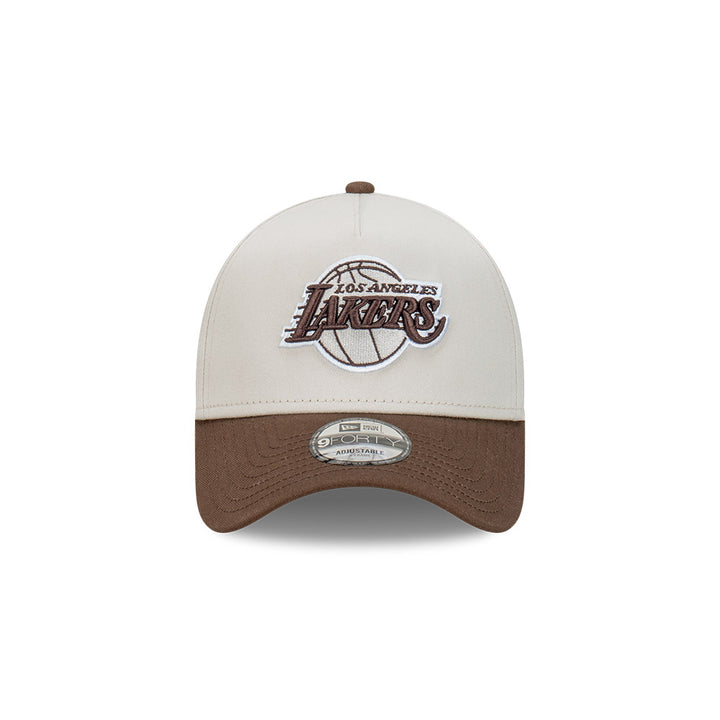 New Era หมวกรุ่น Los Angeles Lakers 2-Tone Vintage Stone Walnut 9FORTY A-Frame Cap