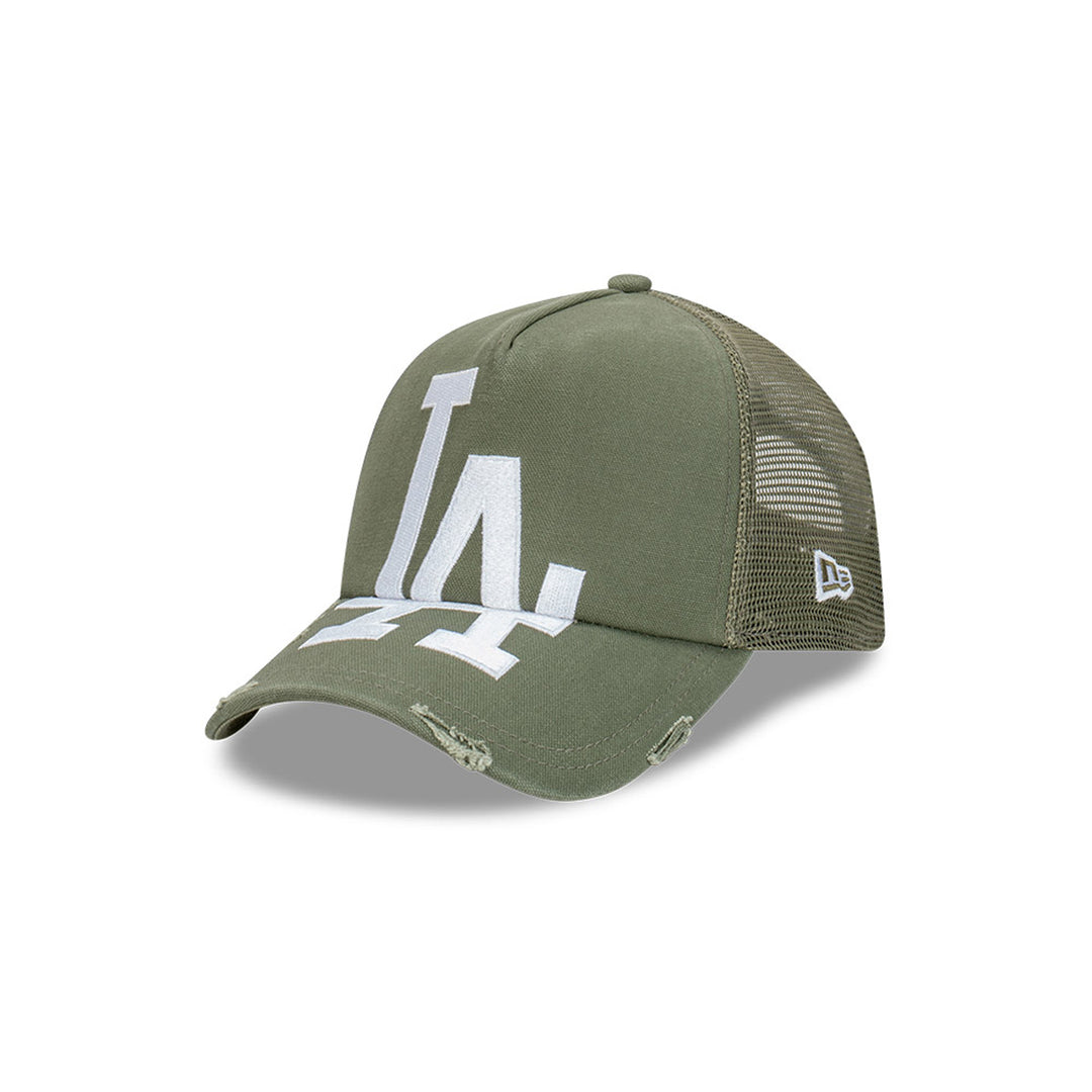 New Era หมวกรุ่น Los Angeles Dodgers Oversized Distress 9Forty A-Frame Trucker Cap