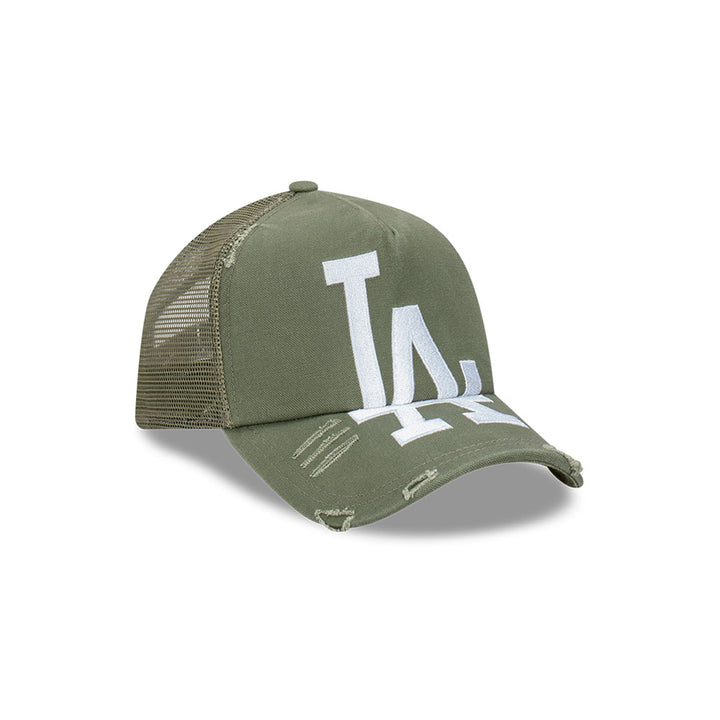 New Era หมวกรุ่น Los Angeles Dodgers Oversized Distress 9Forty A-Frame Trucker Cap