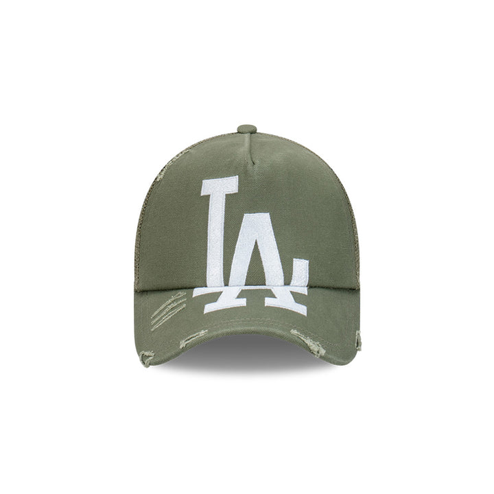 New Era หมวกรุ่น Los Angeles Dodgers Oversized Distress 9Forty A-Frame Trucker Cap