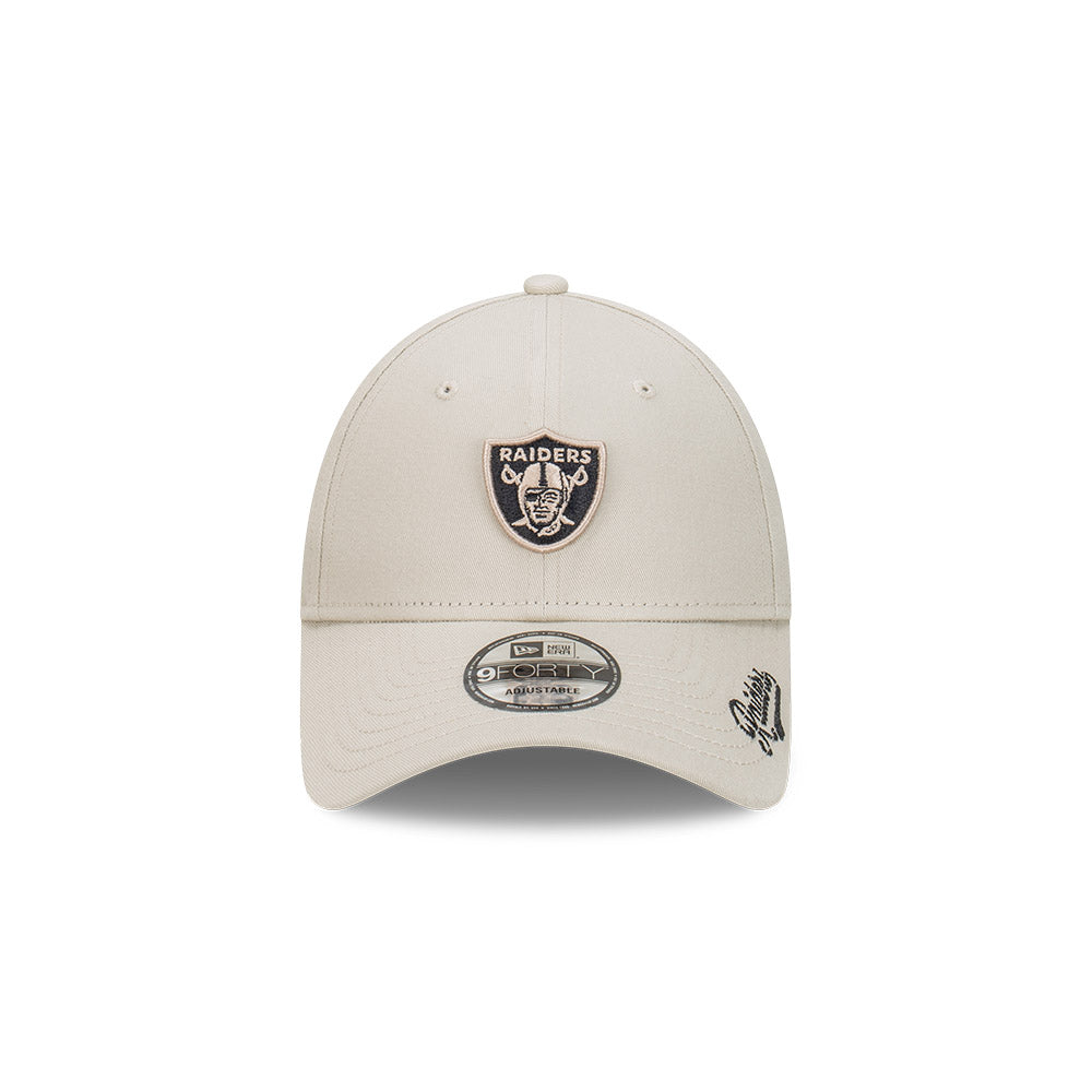 New Era หมวกรุ่น Las Vegas Raiders Black Visor Script Stone 9FORTY Cap