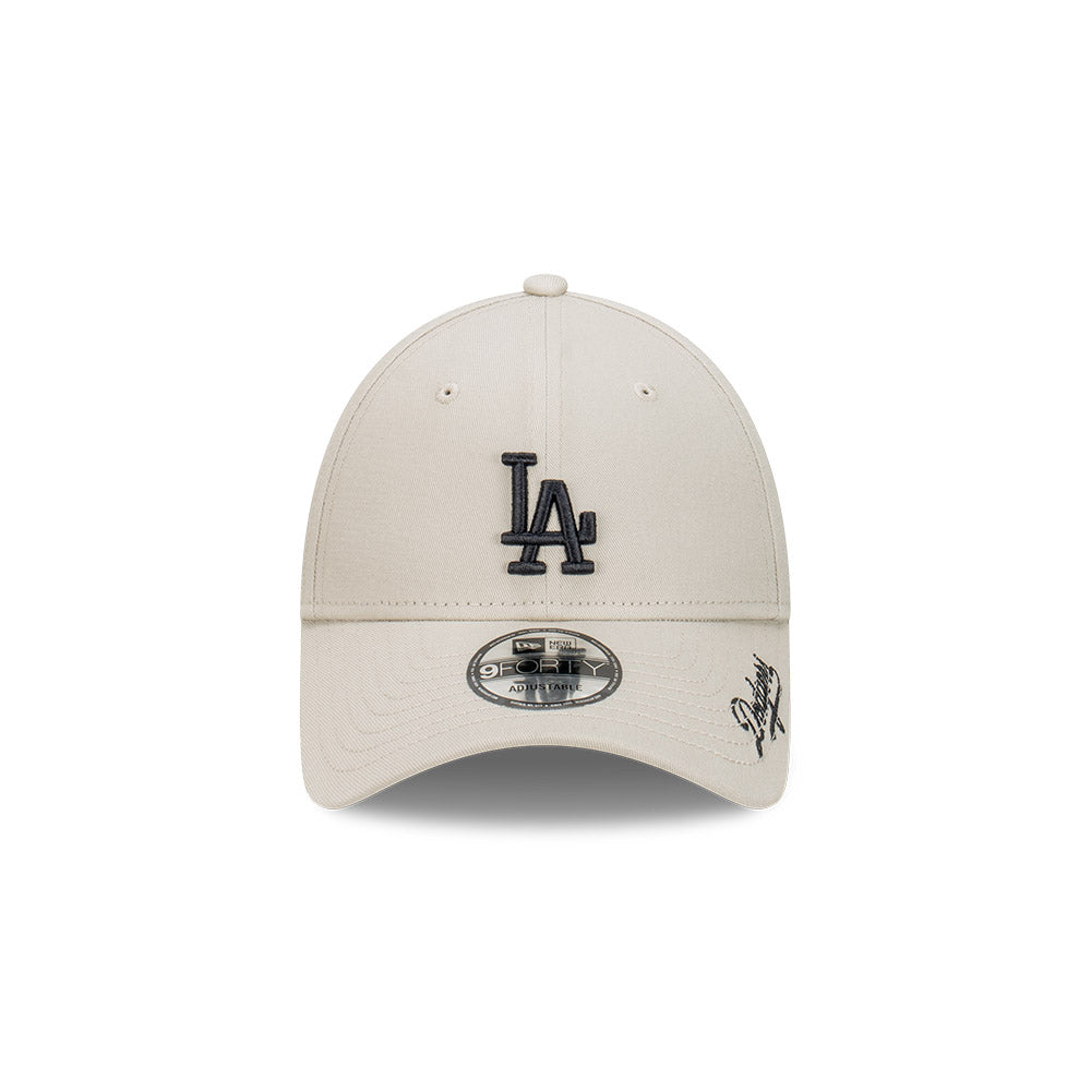 New Era หมวกรุ่น Los Angeles Dodgers Black Visor Script Stone 9FORTY Cap