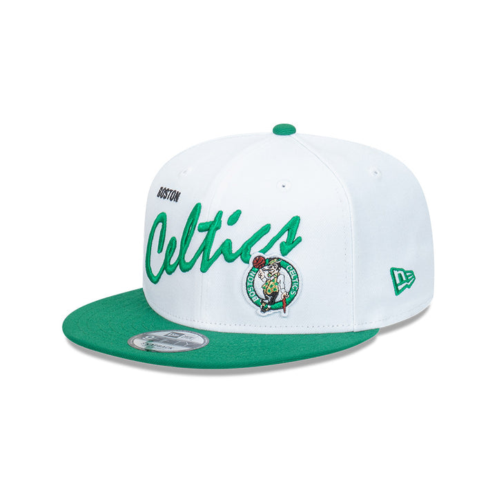 New Era หมวกรุ่น Boston Celtics NBA Vintage Script Optic White 9FIFTY Cap