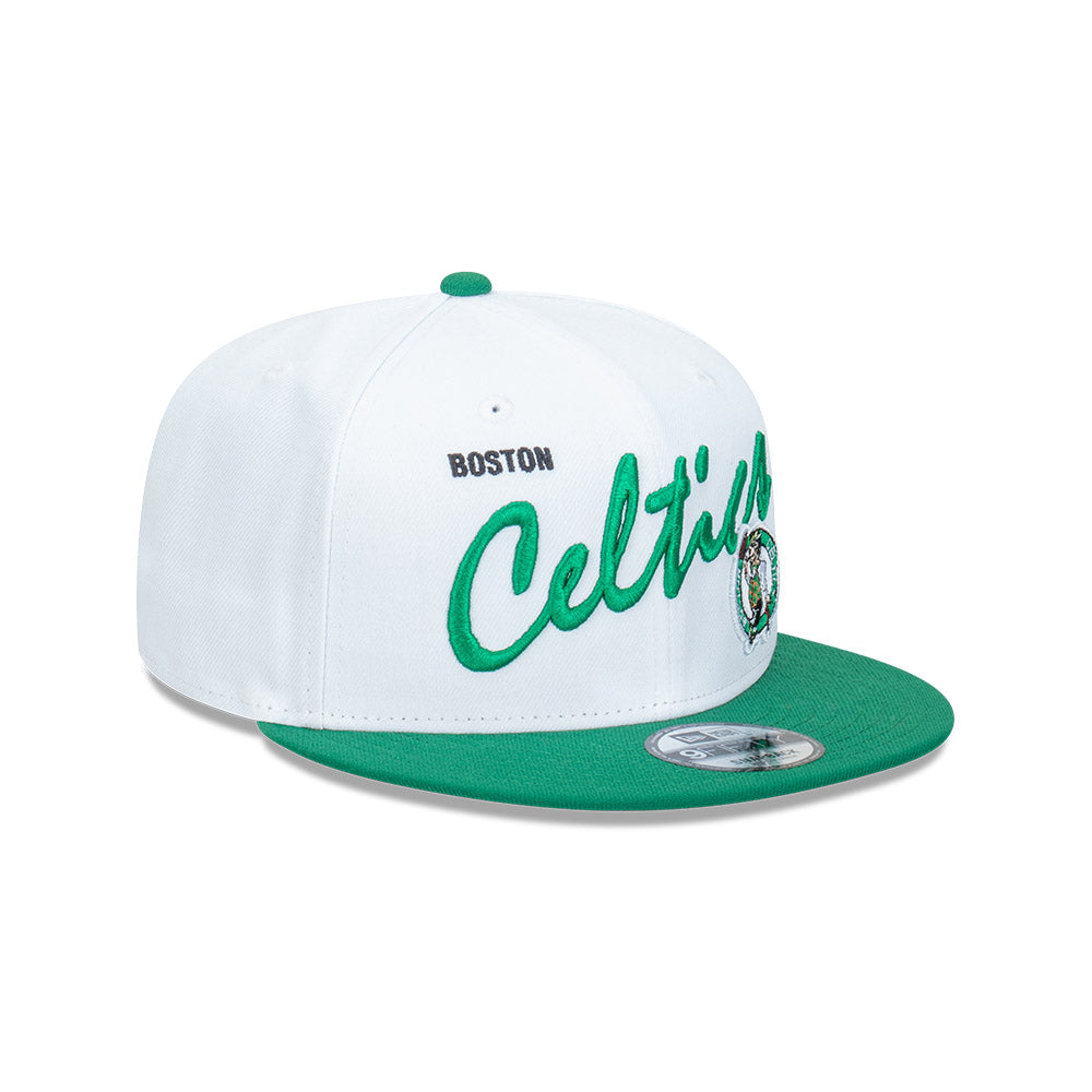 New Era หมวกรุ่น Boston Celtics NBA Vintage Script Optic White 9FIFTY Cap