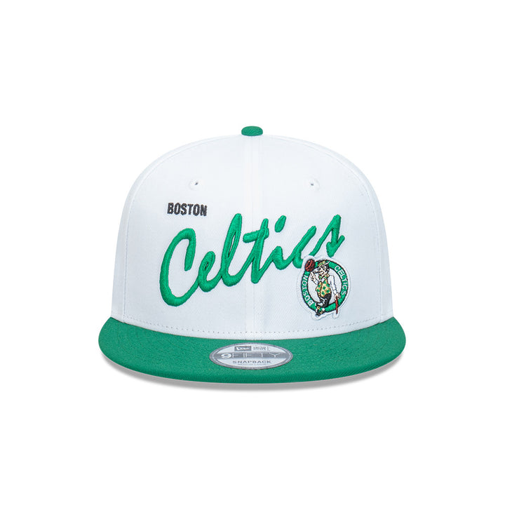 New Era หมวกรุ่น Boston Celtics NBA Vintage Script Optic White 9FIFTY Cap