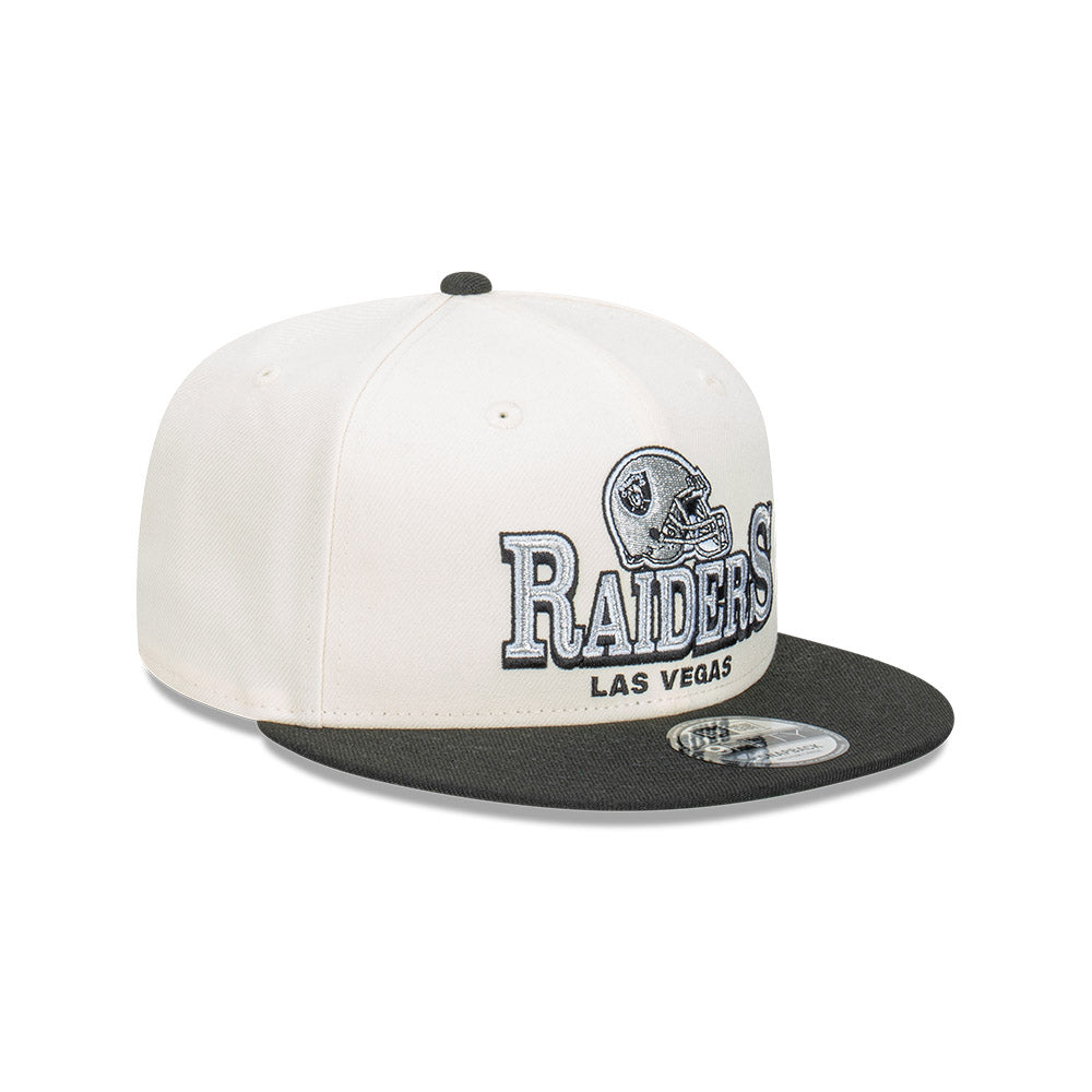 New Era หมวกรุ่น Las Vegas Raiders Stack Script 2-Tone Black Visor Chrome White 9FIFTY Cap