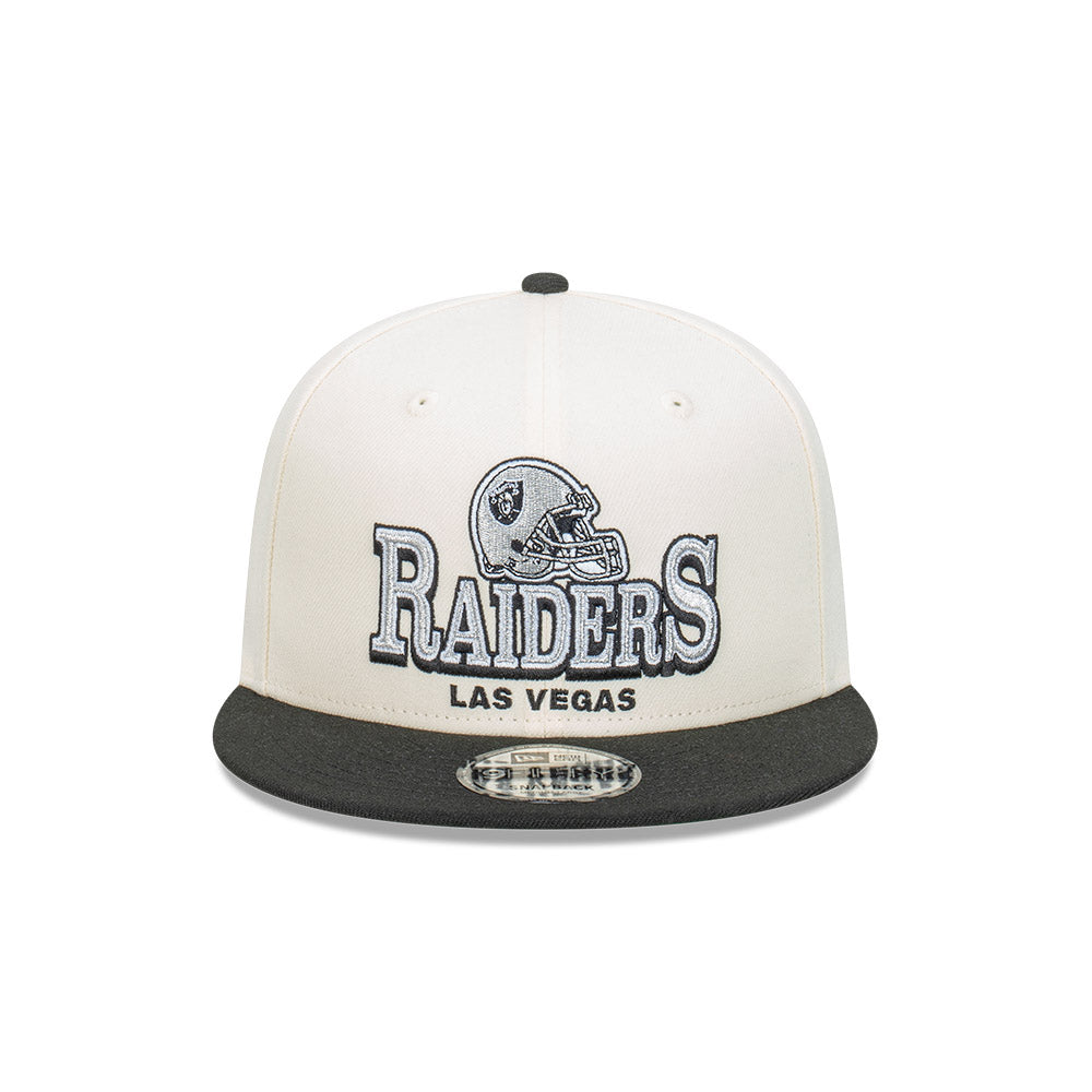 New Era หมวกรุ่น Las Vegas Raiders Stack Script 2-Tone Black Visor Chrome White 9FIFTY Cap