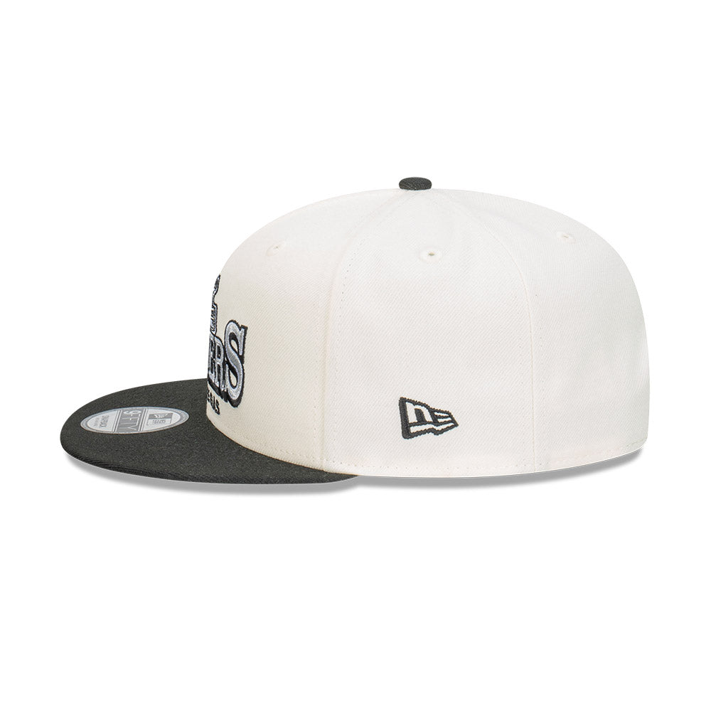 New Era หมวกรุ่น Las Vegas Raiders Stack Script 2-Tone Black Visor Chrome White 9FIFTY Cap