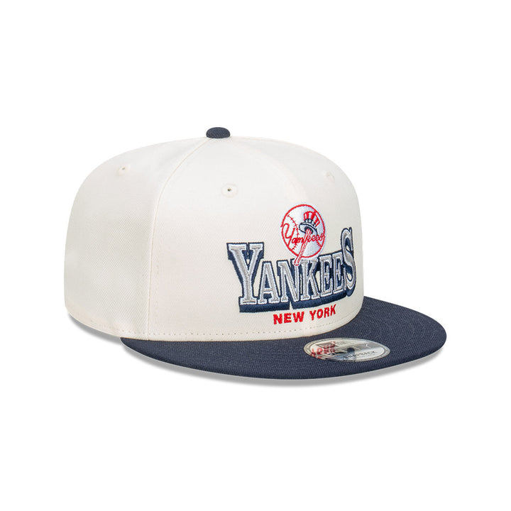 New Era หมวกรุ่น New York Yankees Stack Script 2-Tone Navy Visor Chrome White 9FIFTY Cap