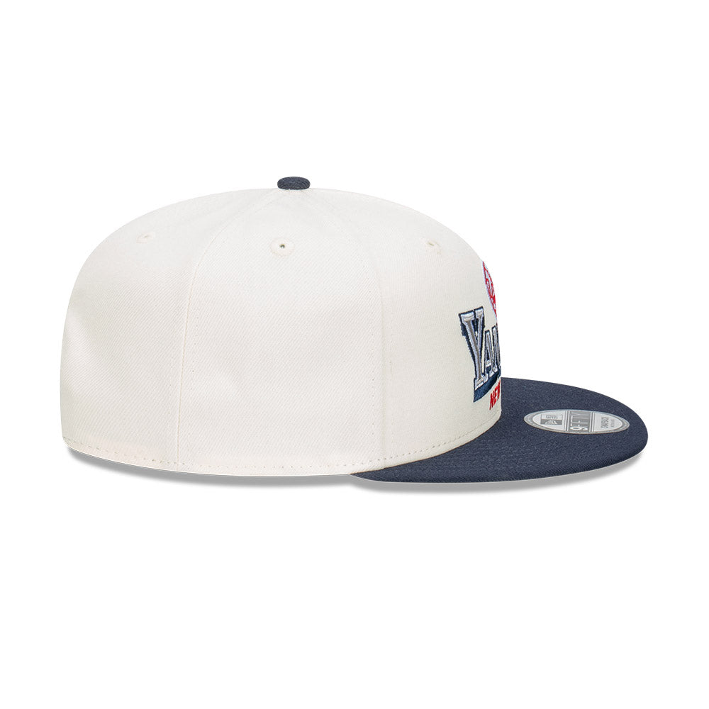 New Era หมวกรุ่น New York Yankees Stack Script 2-Tone Navy Visor Chrome White 9FIFTY Cap