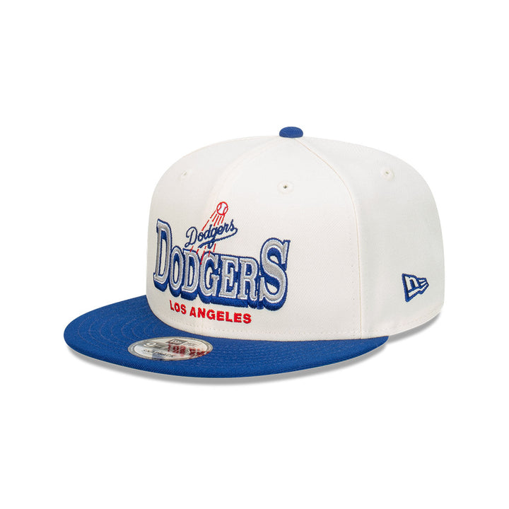 New Era หมวกรุ่น Los Angeles Dodgers Stack Script 2-Tone Dark Royal Visor Chrome White 9FIFTY Cap