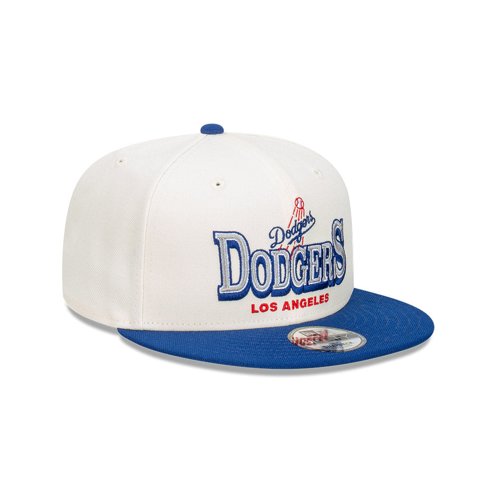 New Era หมวกรุ่น Los Angeles Dodgers Stack Script 2-Tone Dark Royal Visor Chrome White 9FIFTY Cap