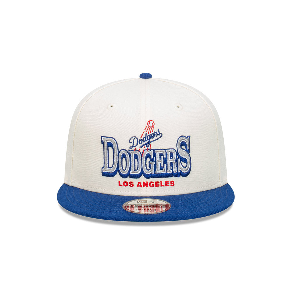 New Era หมวกรุ่น Los Angeles Dodgers Stack Script 2-Tone Dark Royal Visor Chrome White 9FIFTY Cap