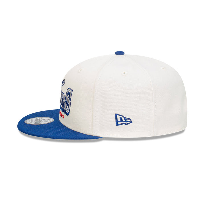 New Era หมวกรุ่น Los Angeles Dodgers Stack Script 2-Tone Dark Royal Visor Chrome White 9FIFTY Cap