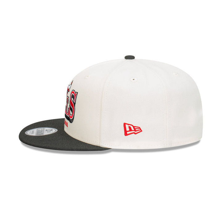 New Era หมวกรุ่น Chicago Bulls Stack Script 2-Tone Black Visor Chrome White 9FIFTY Cap