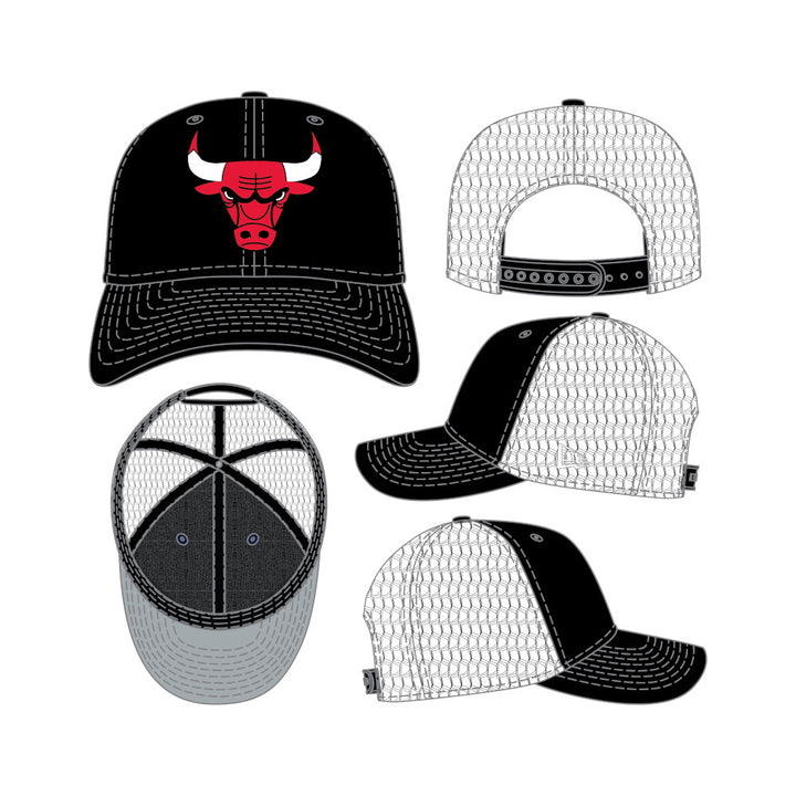 New Era หมวกรุ่น Chicago Bulls Mesh Black 9Seventy Stretch Snap Cap
