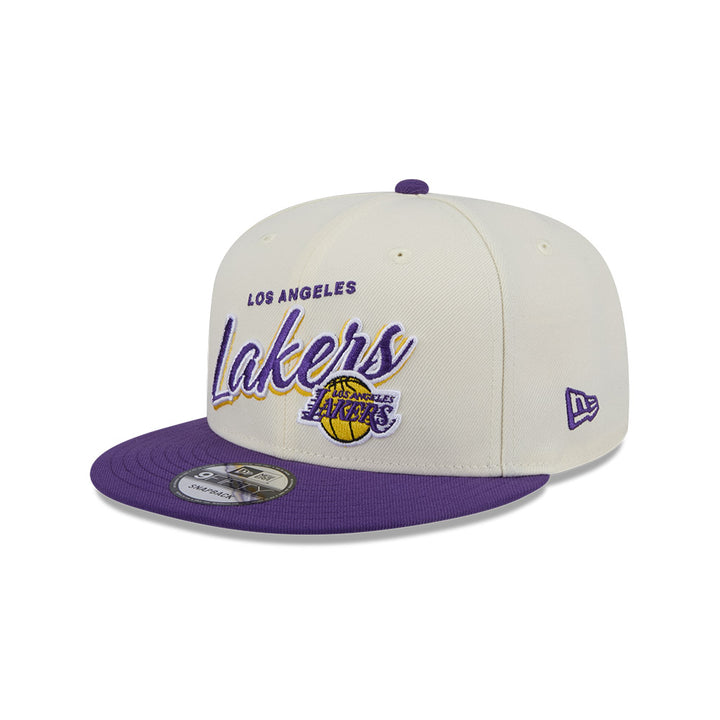 New Era หมวกรุ่น Los Angeles Lakers Nba Script 2-Tone True Purple Visor Chrome White 9Fifty Cap