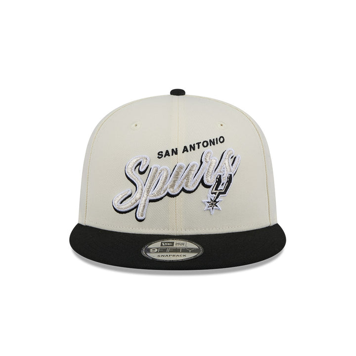 New Era หมวกรุ่น San Antonio Spurs Nba Script 2-Tone Black Visor Chrome White 9Fifty Cap