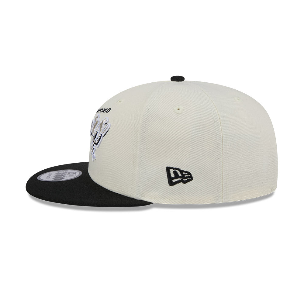 New Era หมวกรุ่น San Antonio Spurs Nba Script 2-Tone Black Visor Chrome White 9Fifty Cap