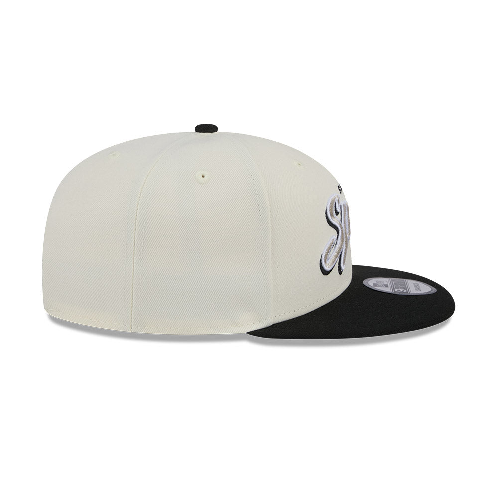 New Era หมวกรุ่น San Antonio Spurs Nba Script 2-Tone Black Visor Chrome White 9Fifty Cap