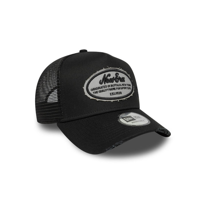 หมวกแก๊ป New Era รุ่น New Era Oval Canvas Distress Black 9Forty E-Frame Trucker Cap