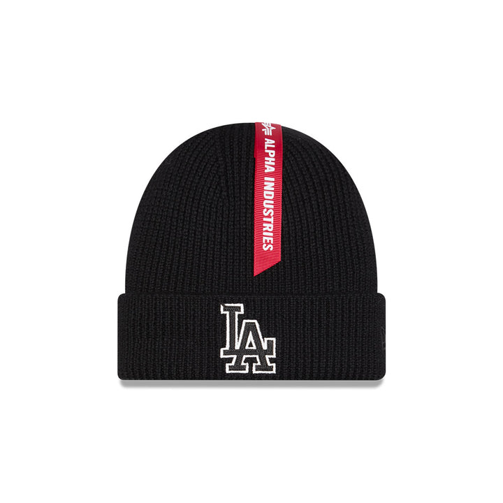 New Era หมวกรุ่น Alpha Industrial X Mlb Los Angeles Dodgers Black 4 Dart Short Cuff Beanie Cap