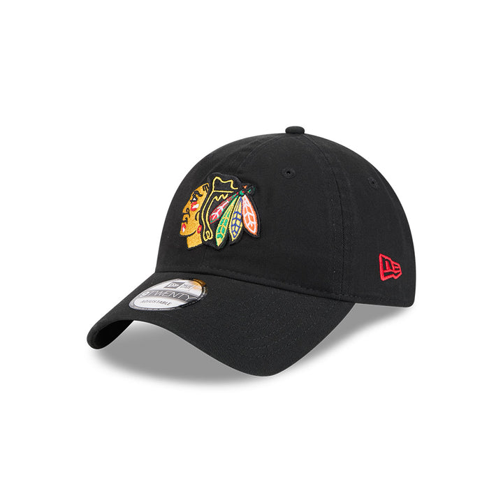 New Era หมวกรุ่น CHICAGO BLACKHAWKS BLACK WASHED PACK BLACK 9TWENTY CAP