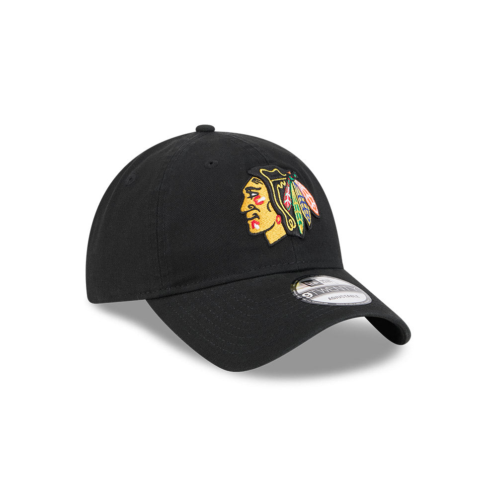 New Era หมวกรุ่น CHICAGO BLACKHAWKS BLACK WASHED PACK BLACK 9TWENTY CAP