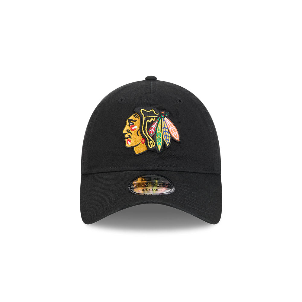 New Era หมวกรุ่น CHICAGO BLACKHAWKS BLACK WASHED PACK BLACK 9TWENTY CAP