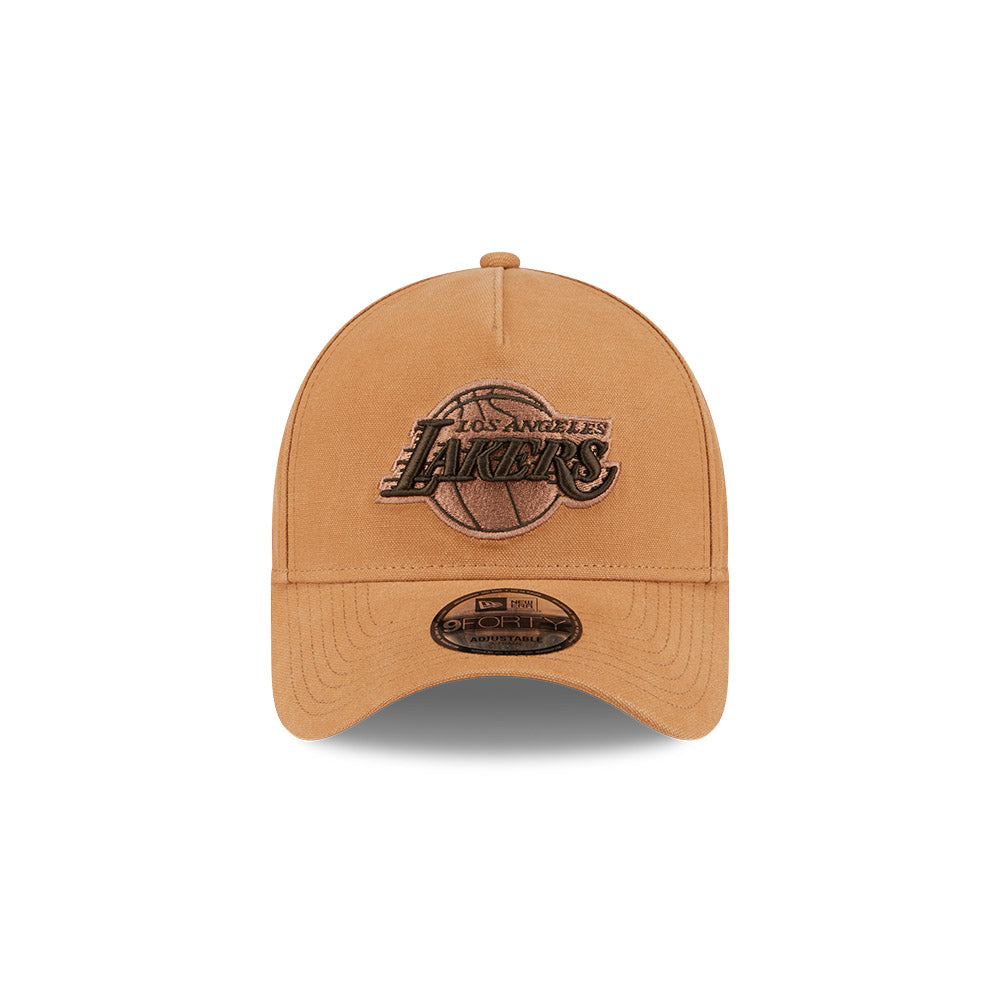 New Era หมวกรุ่น LOS ANGELES LAKERS WASHED CANVAS LIGHT BRONZE 9FORTY AF CAP