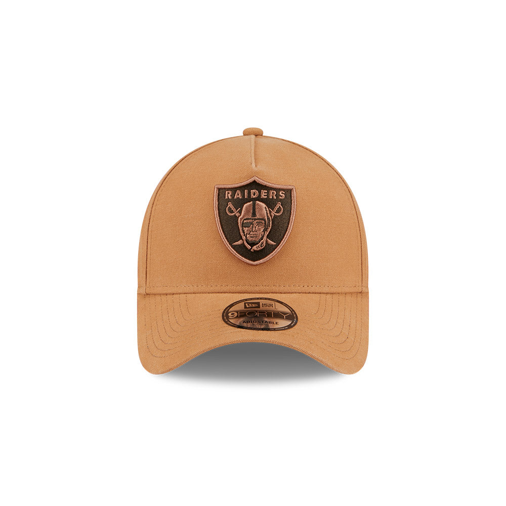 New Era หมวกรุ่น LAS VEGAS RAIDERS WASHED CANVAS LIGHT BRONZE 9FORTY AF CAP