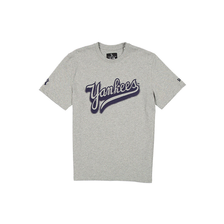 New Era เสื้อยืดแขนสั้นรุ่น Ovo X Mlb New York Yankees Heather Grey Short Sleeve Tee