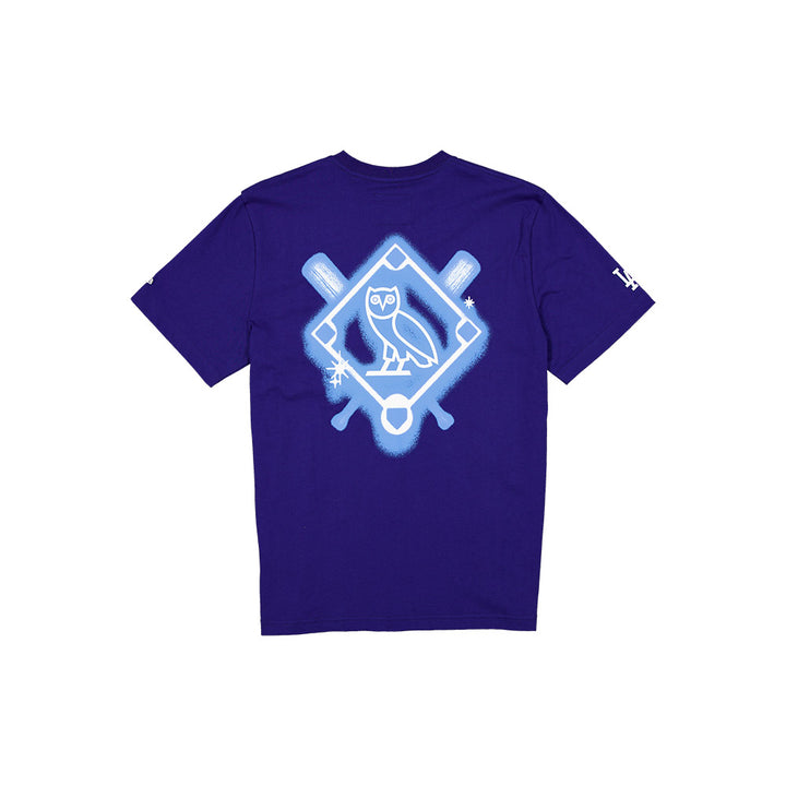 New Era เสื้อยืดแขนสั้นรุ่น Ovo X Mlb Los Angeles Dodgers Dark Royal Short Sleeve Tee