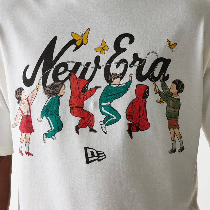New Era เสื้อยืดแขนสั้นรุ่น New Era X Netflix Squid Game Off White Oversized Short Sleeve T-Shirt