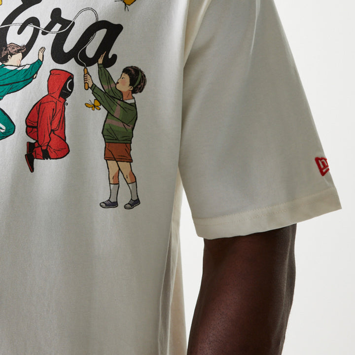 New Era เสื้อยืดแขนสั้นรุ่น New Era X Netflix Squid Game Off White Oversized Short Sleeve T-Shirt