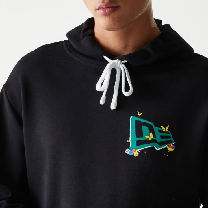 New Era เสื้อฮู้ดรุ่น  New Era X Netflix Squid Game Black Oversized Hoodie