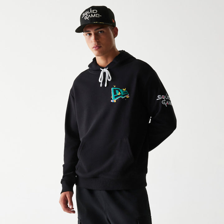 New Era เสื้อฮู้ดรุ่น  New Era X Netflix Squid Game Black Oversized Hoodie
