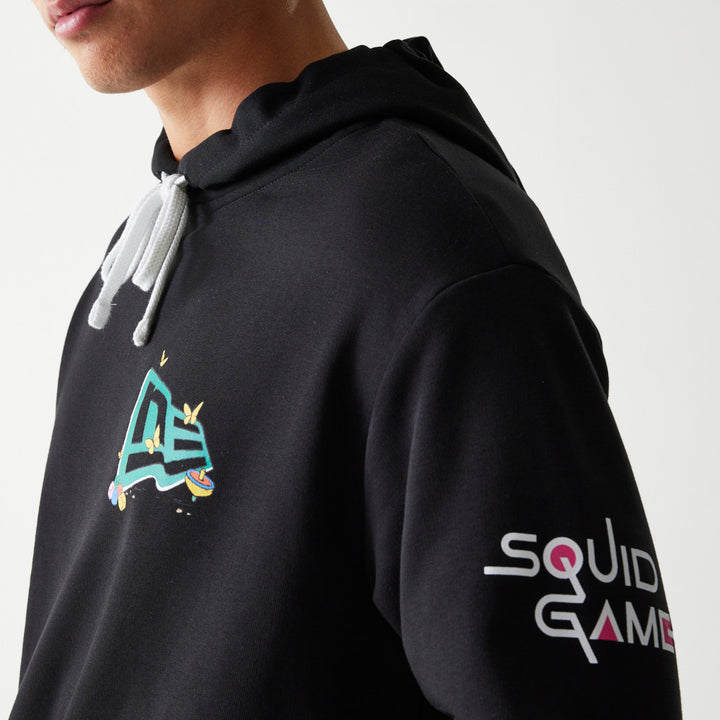 New Era เสื้อฮู้ดรุ่น  New Era X Netflix Squid Game Black Oversized Hoodie