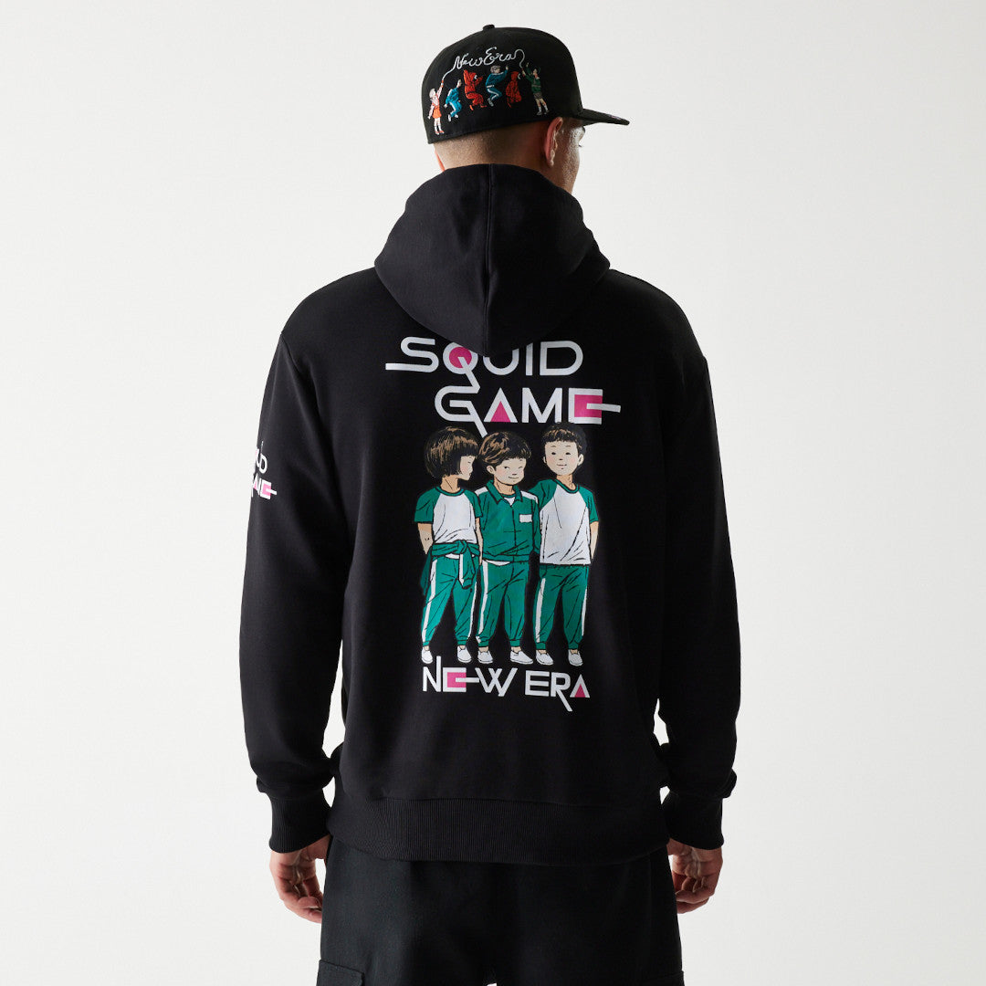 New Era เสื้อฮู้ดรุ่น  New Era X Netflix Squid Game Black Oversized Hoodie
